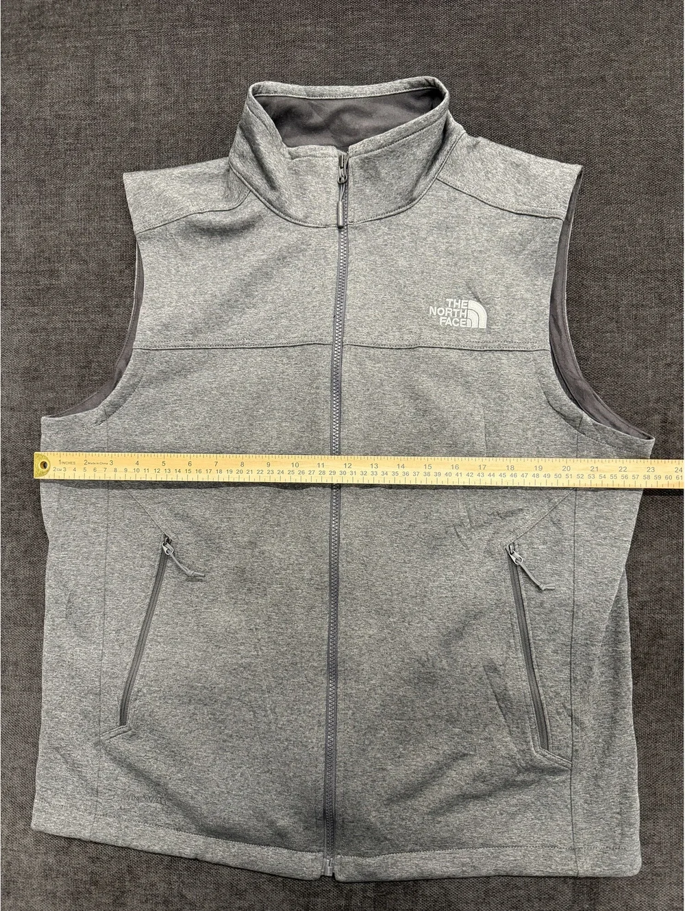 The North Face Men's Grey Sleeveless Fleece Vest Large